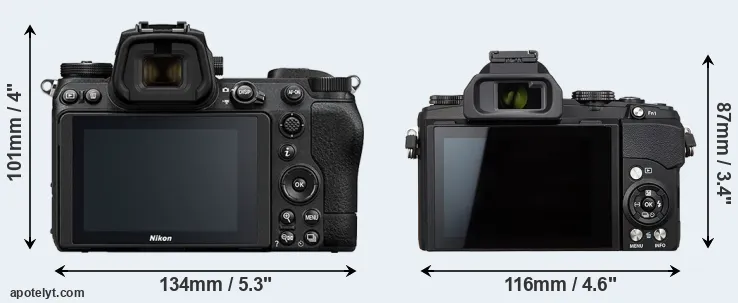Comparison Z6 II or Stylus 1s rear