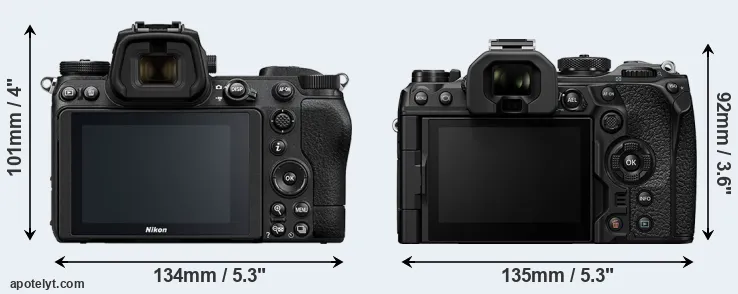Comparison Z6 II or OM-1 II rear