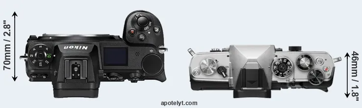 Compare Z6 II versus OM-3 top