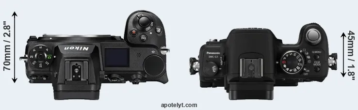 Compare Z6 II versus G1 top