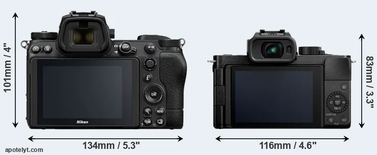 Comparison Z6 II or G110 rear