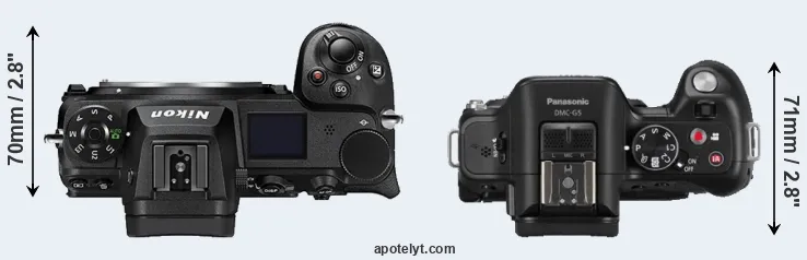 Compare Z6 II versus G5 top
