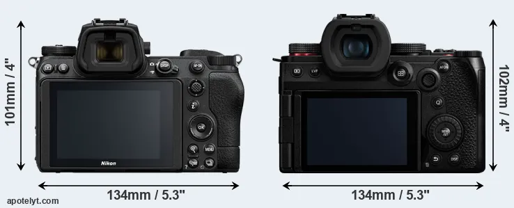 Comparison Z6 II or G9 II rear