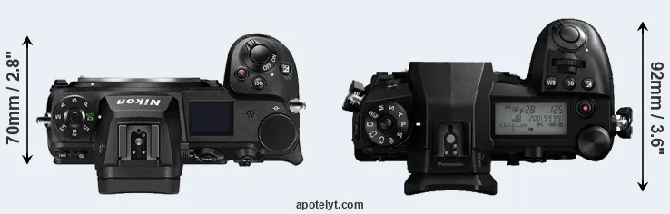 Compare Z6 II versus G9 top