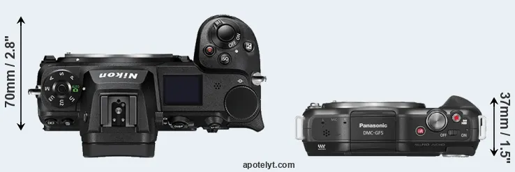 Compare Z6 II versus GF5 top