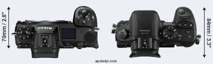 Compare Z6 II versus GH4 top
