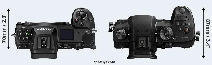 Compare Z6 II versus GH5 top