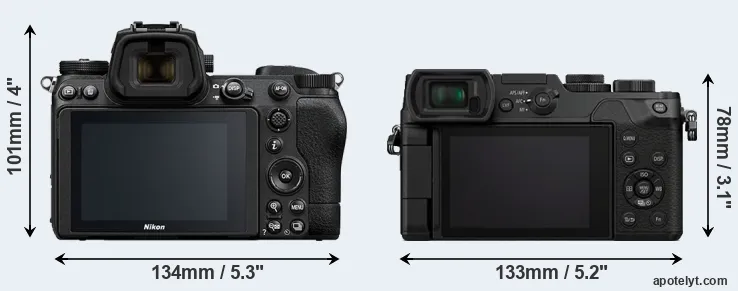 Comparison Z6 II or GX8 rear