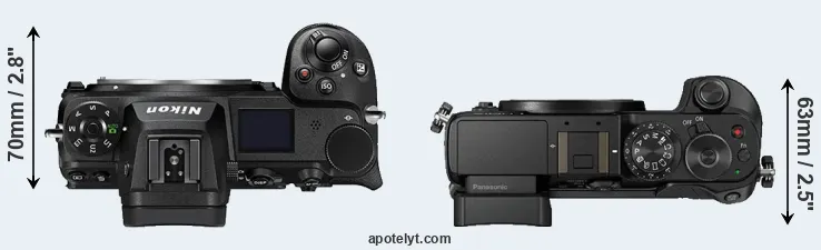 Compare Z6 II versus GX8 top