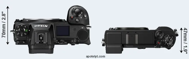 Compare Z6 II versus GX9 top