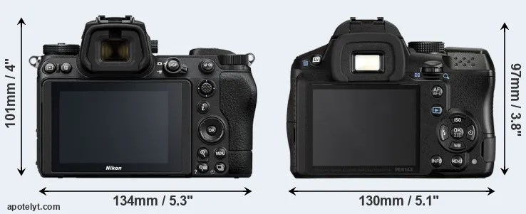 Comparison Z6 II or K-30 rear