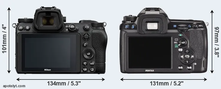 Comparison Z6 II or K-5 II rear
