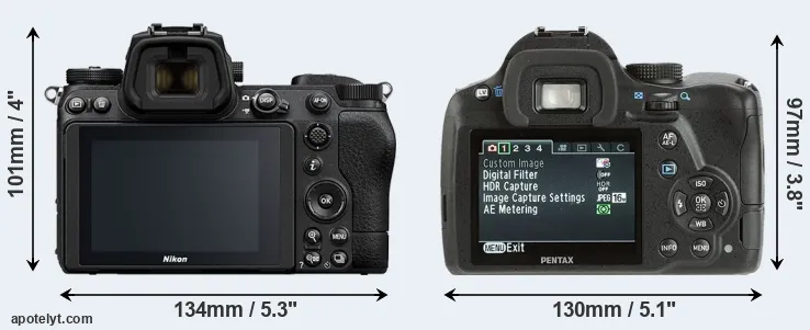 Comparison Z6 II or K-500 rear