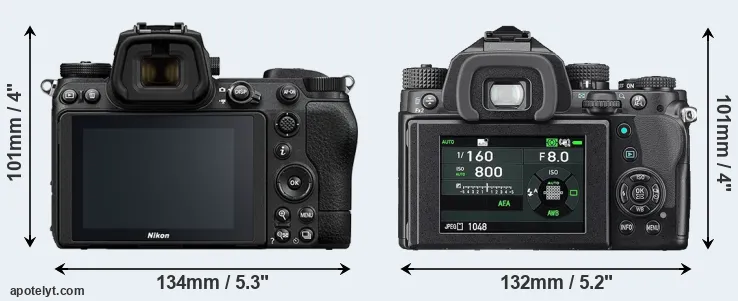 Comparison Z6 II or KP rear