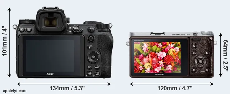 Comparison Z6 II or NX500 rear