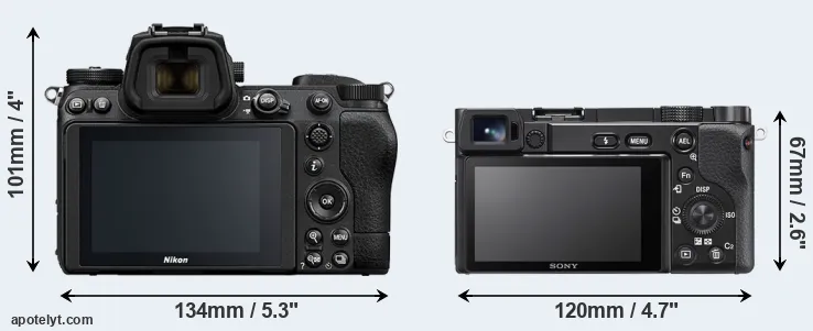 Comparison Z6 II or A6100 rear