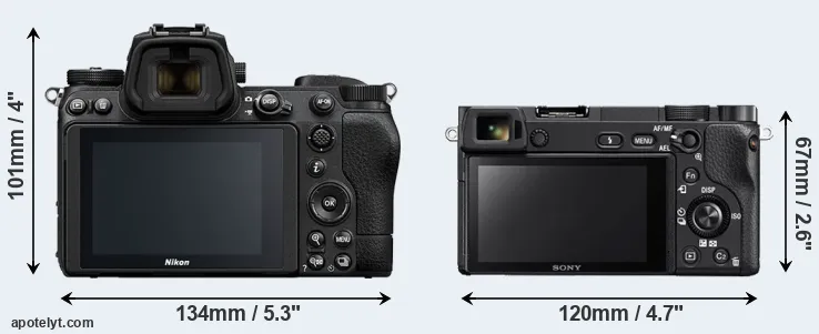 Comparison Z6 II or A6300 rear
