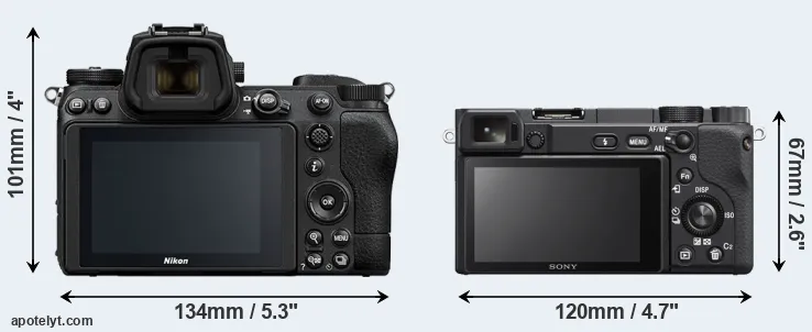 Comparison Z6 II or A6400 rear