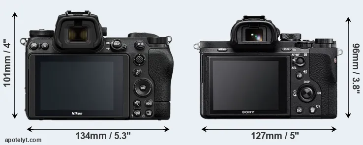 Comparison Z6 II or A7 II rear