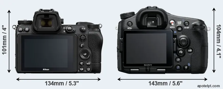 Comparison Z6 II or A77 rear