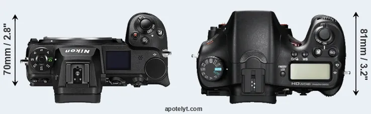 Compare Z6 II versus A77 top