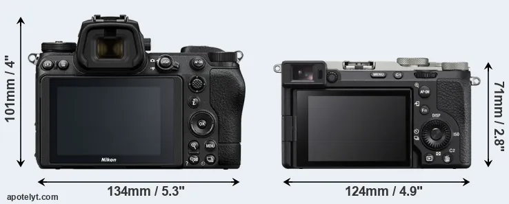 Comparison Z6 II or A7C R rear