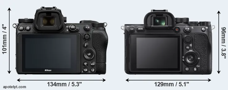 Comparison Z6 II or A7R IVA rear