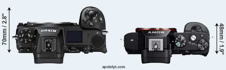 Compare Z6 II versus A7R top