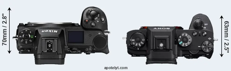 Compare Z6 II versus A9 top