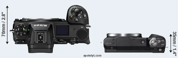 Compare Z6 II versus NEX-3N top