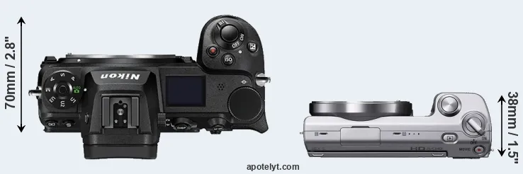 Compare Z6 II versus NEX-5 top