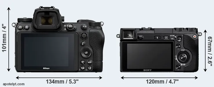 Comparison Z6 II or NEX-7 rear