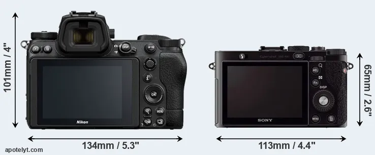 Comparison Z6 II or RX1 rear