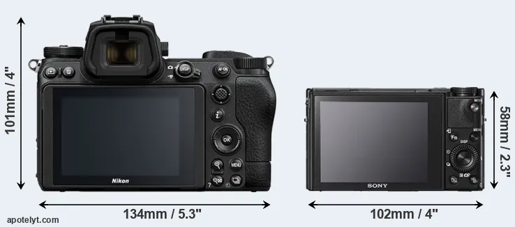 Comparison Z6 II or RX100 V rear