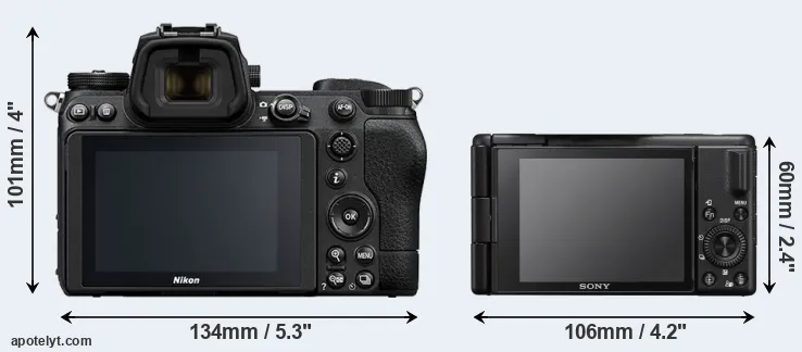 Comparison Z6 II or ZV-1 II rear