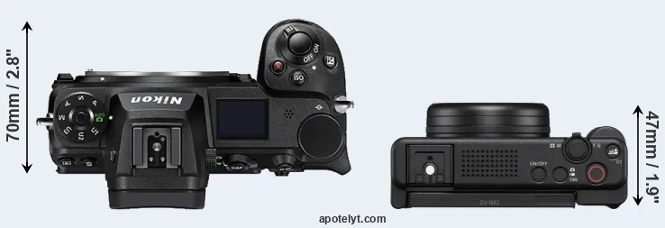 Compare Z6 II versus ZV-1 II top