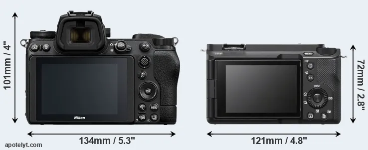 Comparison Z6 II or ZV-E1 rear