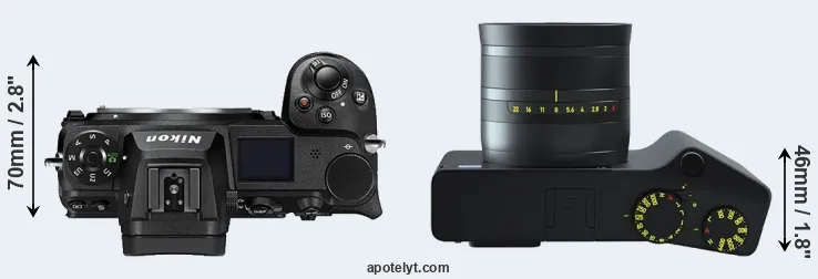 Compare Z6 II versus ZX1 top