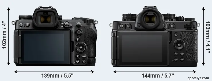 Comparison Z6 III or Zf rear