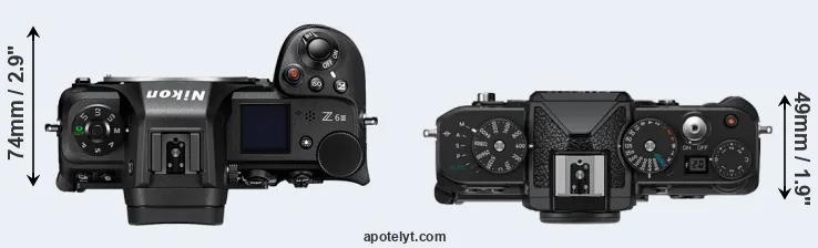 Compare Z6 III versus Zf top