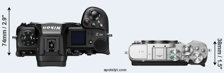 Compare Z6 III versus E-P7 top