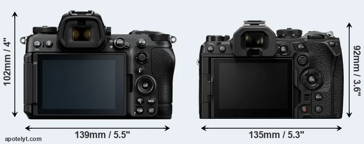 Comparison Z6 III or OM-1 rear