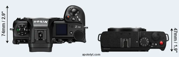 Compare Z6 III versus S9 top