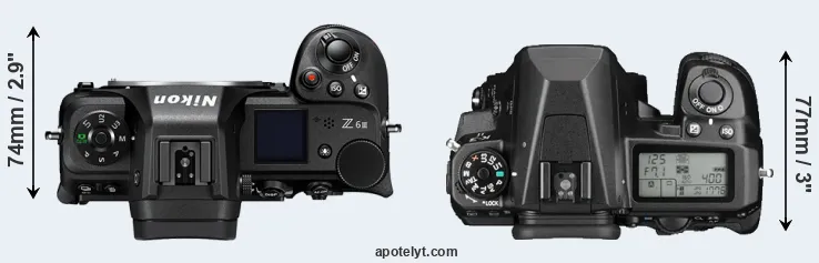 Compare Z6 III versus K-3 II top