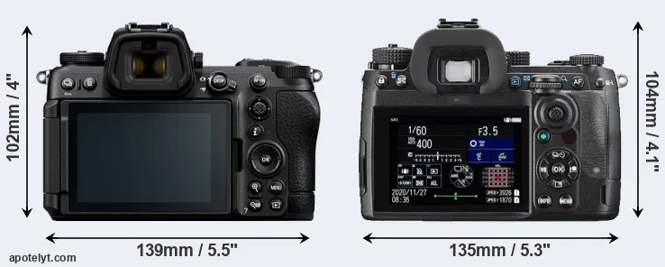 Comparison Z6 III or K-3 III rear