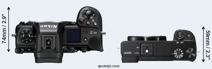 Compare Z6 III versus A6100 top