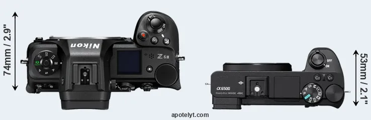 Compare Z6 III versus A6500 top