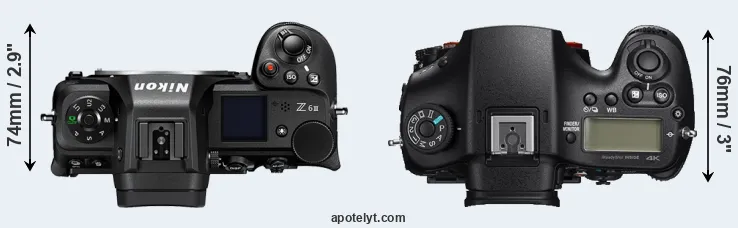 Compare Z6 III versus A99 II top