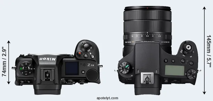 Compare Z6 III versus RX10 IV top