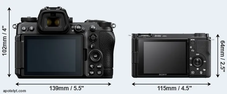 Comparison Z6 III or ZV-E10 rear